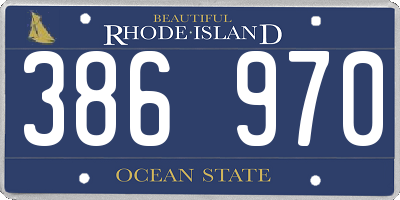 RI license plate 386970