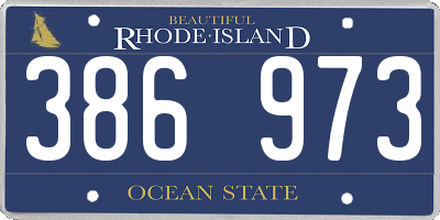 RI license plate 386973
