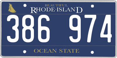 RI license plate 386974