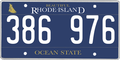 RI license plate 386976