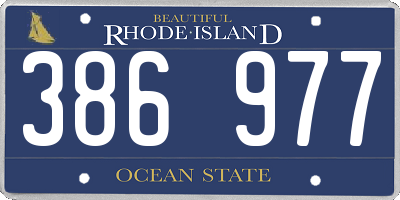 RI license plate 386977