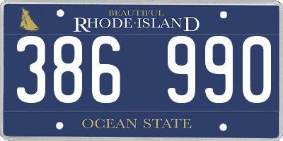 RI license plate 386990