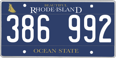 RI license plate 386992