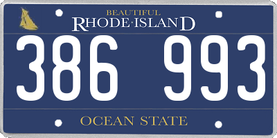 RI license plate 386993