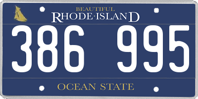 RI license plate 386995
