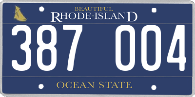 RI license plate 387004