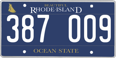RI license plate 387009