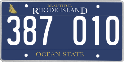 RI license plate 387010