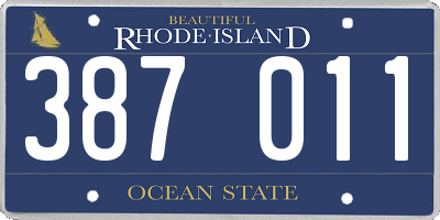 RI license plate 387011