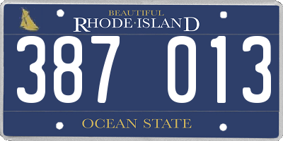 RI license plate 387013