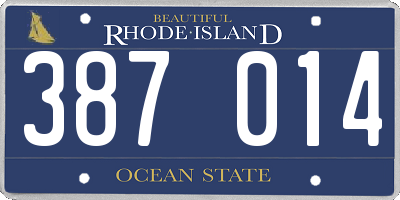 RI license plate 387014