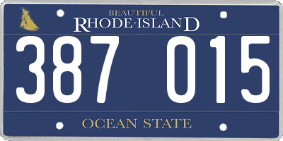 RI license plate 387015