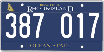 RI license plate 387017