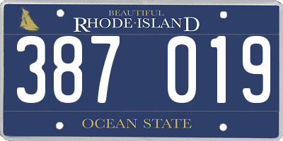RI license plate 387019