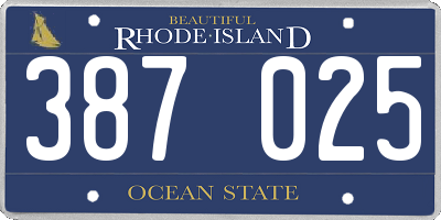 RI license plate 387025