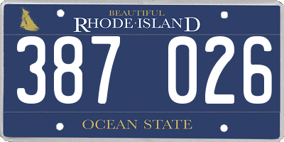 RI license plate 387026