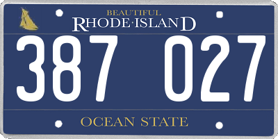 RI license plate 387027