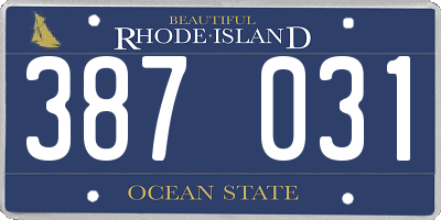 RI license plate 387031