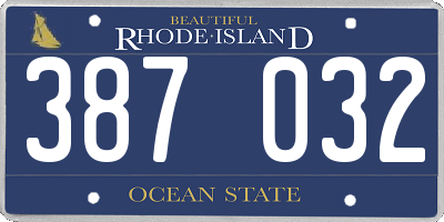 RI license plate 387032