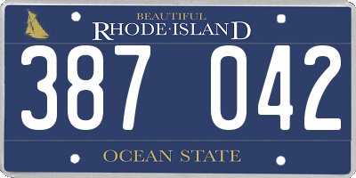 RI license plate 387042