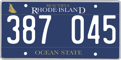 RI license plate 387045