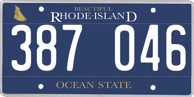 RI license plate 387046