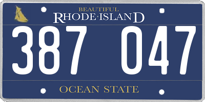 RI license plate 387047