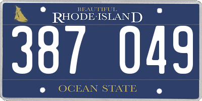 RI license plate 387049