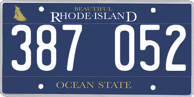 RI license plate 387052