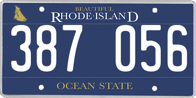 RI license plate 387056