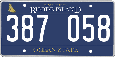 RI license plate 387058