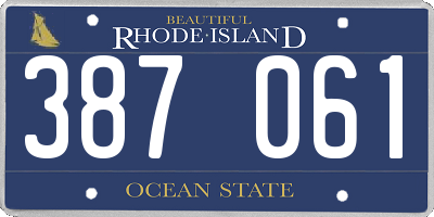 RI license plate 387061