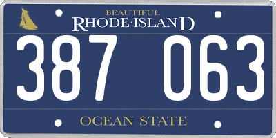 RI license plate 387063