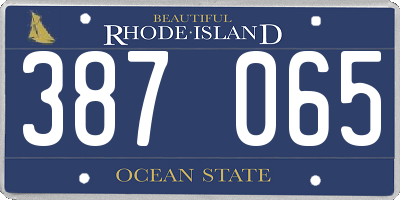 RI license plate 387065