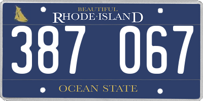 RI license plate 387067