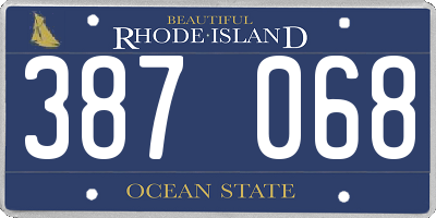 RI license plate 387068