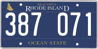 RI license plate 387071