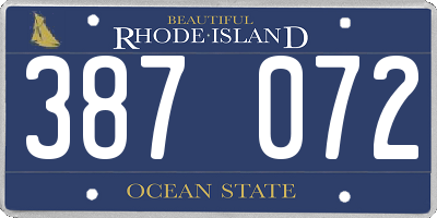 RI license plate 387072