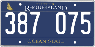 RI license plate 387075