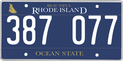 RI license plate 387077