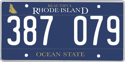 RI license plate 387079