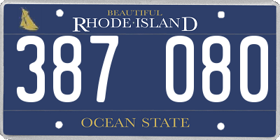 RI license plate 387080