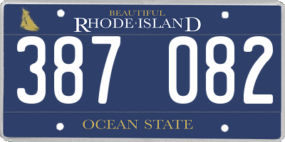 RI license plate 387082