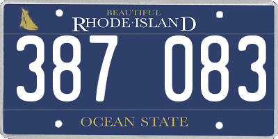 RI license plate 387083