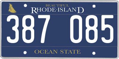 RI license plate 387085