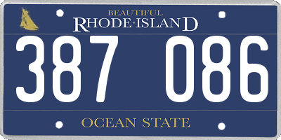 RI license plate 387086
