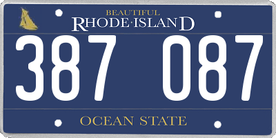 RI license plate 387087