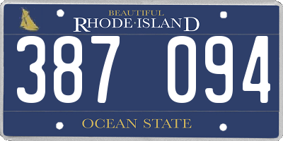 RI license plate 387094