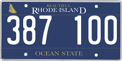 RI license plate 387100