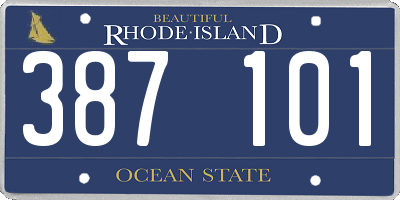 RI license plate 387101